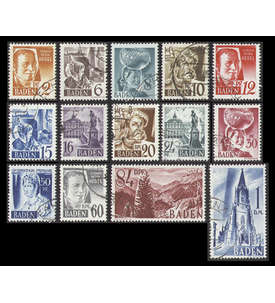 Französische Zone Baden Nr. 14-27 gestempelt Freimarken 1948