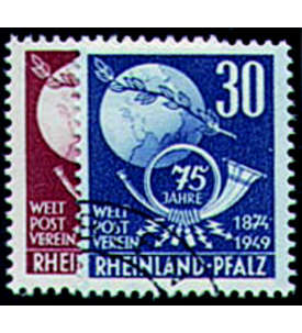 Franzsische Zone Rheinland-Pfalz Nr. 51-52 Weltpostverein gestempelt