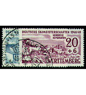 Französische Zone Württemberg Nr.38-39 DM Ski gestempelt