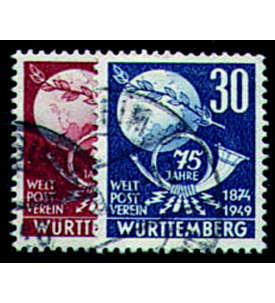 Franzsische Zone Wrttemberg Nr.51-52 Weltpostverein gestempelt