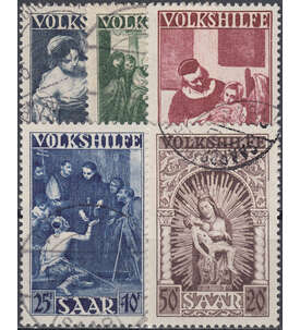 Saar Nr. 267-271 gestempelt Volkshilfe 1949