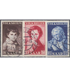 Saar Nr. 338-340 gestempelt Volkshilfe 1952
