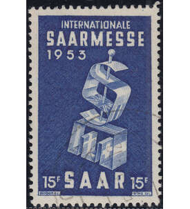 Saar Nr. 341 gestempelt        Saarmesse 1953