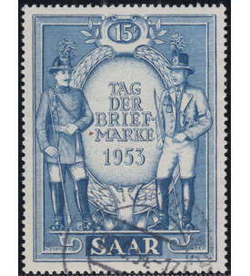 Saar Nr. 342 gestempelt        Tag der Marke 1953