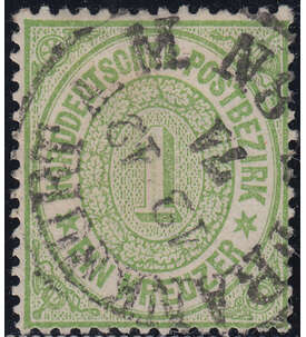 Norddeutscher Postbezirk Nr. 19 gestempelt