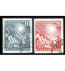 II BRD Nr. 111-112 gestempelt Bundestag 1949