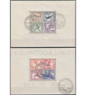 Dt. Reich Block 5+6 mit Sonderstempel Kiel Presse Postamt