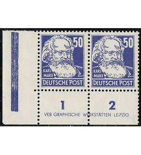 DDR Nr. 337 v XI DZ1 R1-2 postfrisch ** Druckvermerk