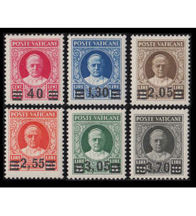 Vatikan Nr. 39-44 postfrisch ** Freimarken mit Aufdruck 1934