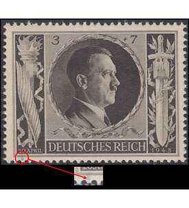 Deutsches Reich Nr. 844 f 12 postfrisch Plattenfehler