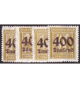   Deutsches Reich Nr. 297-300 Aufdrucke durchstochen 1923