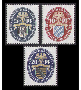 II Dt. Reich Nr. 375-377       Nothilfe Wappen 1925