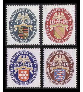 II Dt. Reich Nr. 398-401       Nothilfe Wappen 1926