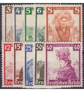 II Deutsches Reich Nr. 588-597 Nothilfe Trachten 1935