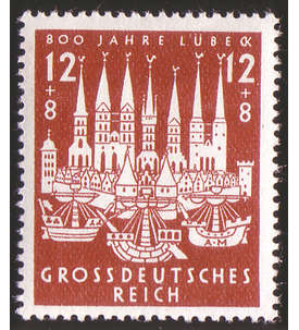  Deutsches Reich Nr. 862 800 Jahre Lübeck 1943
