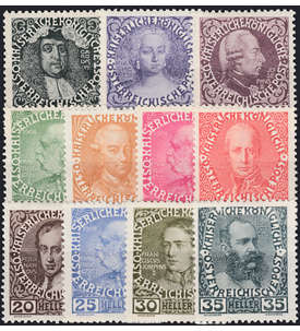 sterreich Nr. 139x-149x 60Jahre Regierung Franz Joseph Freimarken 1908 - 11 Werte