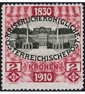 sterreich Nr. 175 80. Geburtstag Franz Joseph 2 Kronen 1910