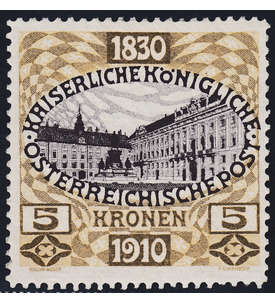 sterreich Nr. 176 80. Geburtstag Franz Joseph 5 Kronen 1910