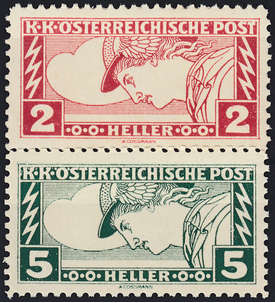 sterreich Nr. 219-220 postfrisch Merkurkopf Eilmarken 1917