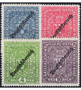 sterreich Nr. 243-246A postfrisch Aufdruckmarken Wappen 1919 Deutschsterreich