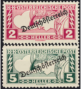 sterreich Nr. 252-253 postfrisch Aufdruckeilmarken Merkur 1919 Deutschsterreich