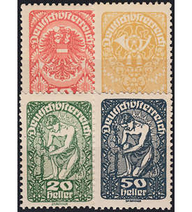 sterreich Nr. 260-271y postfrisch Posthorn / Wappen / Allegorie Freimarken 1919 4 Werte