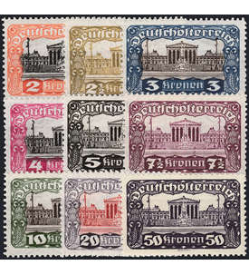 sterreich Nr. 284-292A postfrisch Parlamentsgebude Freimarken 1919/1921
