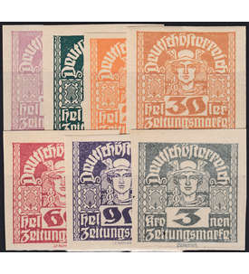 sterreich Nr. 301-311y postfrisch Merkurkopf Zeitungsmarken 1920 7 Werte