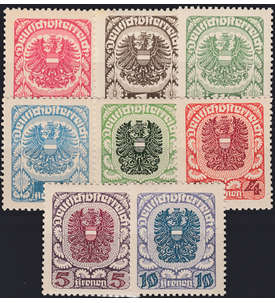 sterreich Nr. 312-320y postfrisch Wappen Freimarken 1920/1921 - 8 Werte