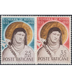 Vatikan Nr. 207-208 postfrisch ** Hl. Klara von Assisi 1953
