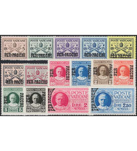 Vatikan Paketm. Nr. 1-15 postfrisch ** Paketmarken/Eilmarken