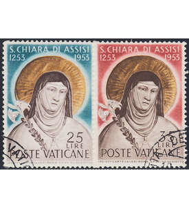 Vatikan Nr. 207-208 gestempelt Hl. Klara von Assisi 1953