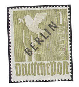 Berlin Nr. 17a postfrisch ** geprft und signiert Schlegel 1 DM Schwarzaufdruck