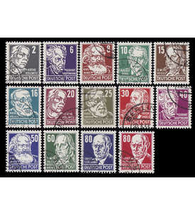 DDR Nr. 327-341 gestempelt Kpfe 1952 mit Originalgummierung
