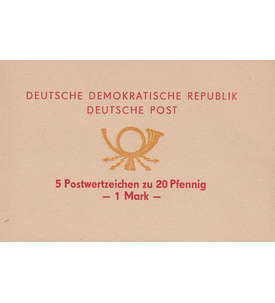 DDR Sondermarken-Heftchen SMHD 2 postfrisch ** 5 Postwertzeichen zu 20 Pfg.