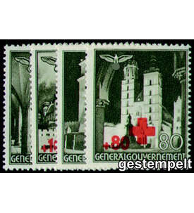 Generalgouvernement Nr. 52-55 gestempelt Rotes Kreuz