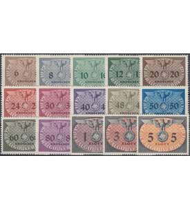 Generalgouvernement Dienstmarken Nr. 1-15 postfrisch