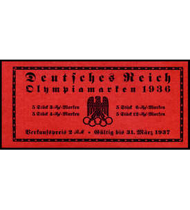 Deutsches Reich Markenheft Nr. 42 Olympia 1936 postfrisch