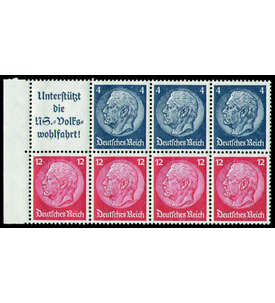 Deutsches Reich Markenheftchenblatt Nr. 89 postfrisch Hindenburg A8b+4+12 Pfennig