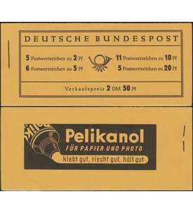 BRD Bund  Markenheft Nr. 2b          Heuss 1955 Pelikanol fr Pa.