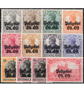 Deutsche Besetzung Postgebiet Oberbefehlshaber Ost Nr. 1-12 ungestempelt