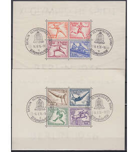 Deutsches Reich Block 5+6 mit Sonderstempel Olympisches Dorf