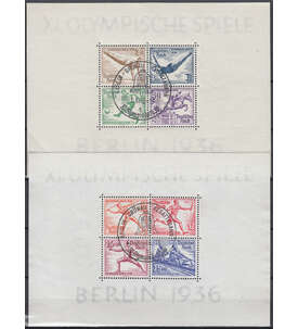 Deutsches Reich Block 5+6 mit Sonderstempel Grunau Regattabahn