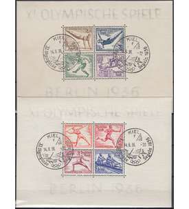 Deutsches Reich Block 5+6 mit Sonderstempel Kiel Segeln