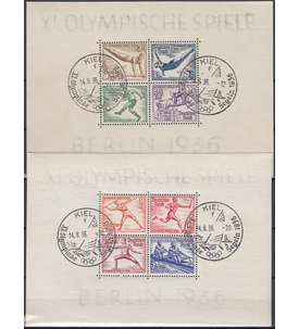 Deutsches Reich Block 5+6 mit Sonderstempel Kiel Segeln