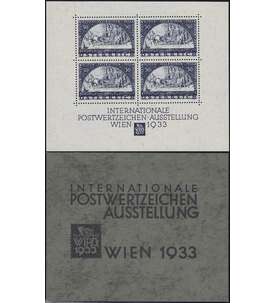 sterreich Block 1 postfrisch ** mit Klappkarte WIPA 1933