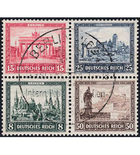 Deutsches Reich Nr. 446-449 gestempeltes Herzstck aus Block 1