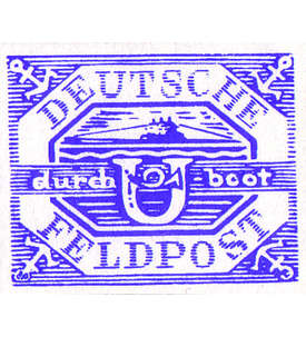 Deutsche Feldpostmarke Nr. 13 ungestempelt U-Boot-Marke