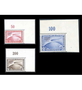 Deutsches Reich Nr. 456-458 Polar-Fahrt 1931 Eckrandsatz ungestempelt