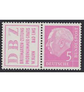 BRD Bund  Zusammendruck W6 postfrisch ** Heuss 1955 (R3+5)